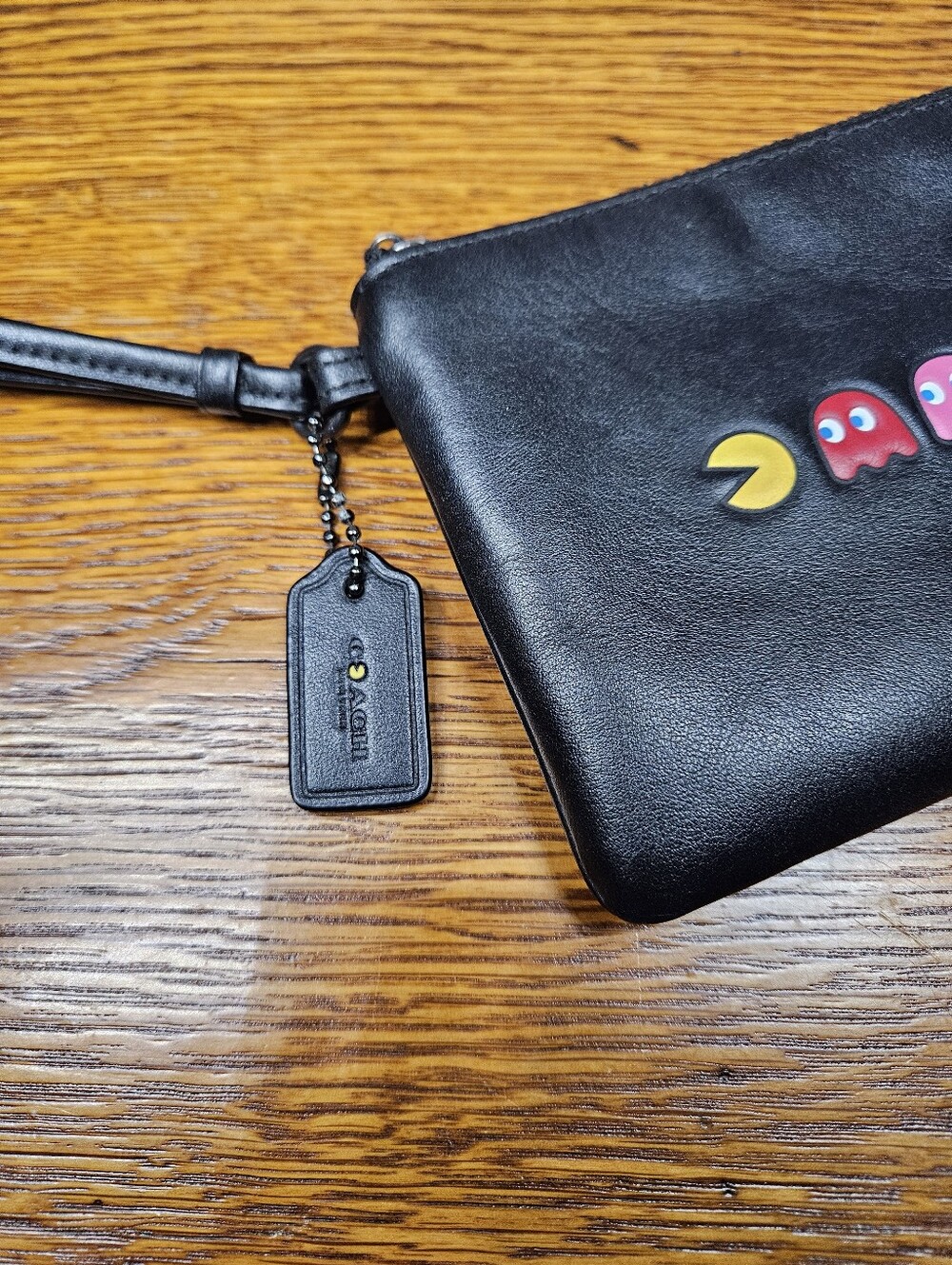 Coach X Pacman Corner Zip Leather Wristlet - Picture 6 of 10